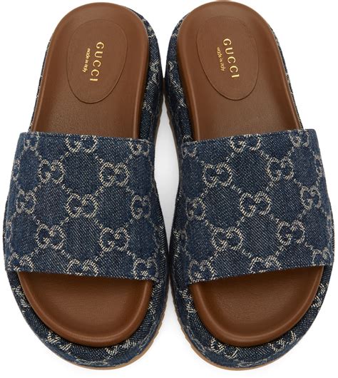 gucci denim platform sandals